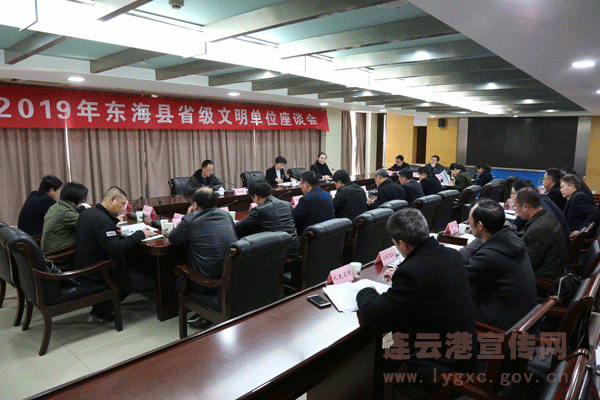 东海县召开省级文明单位座谈会